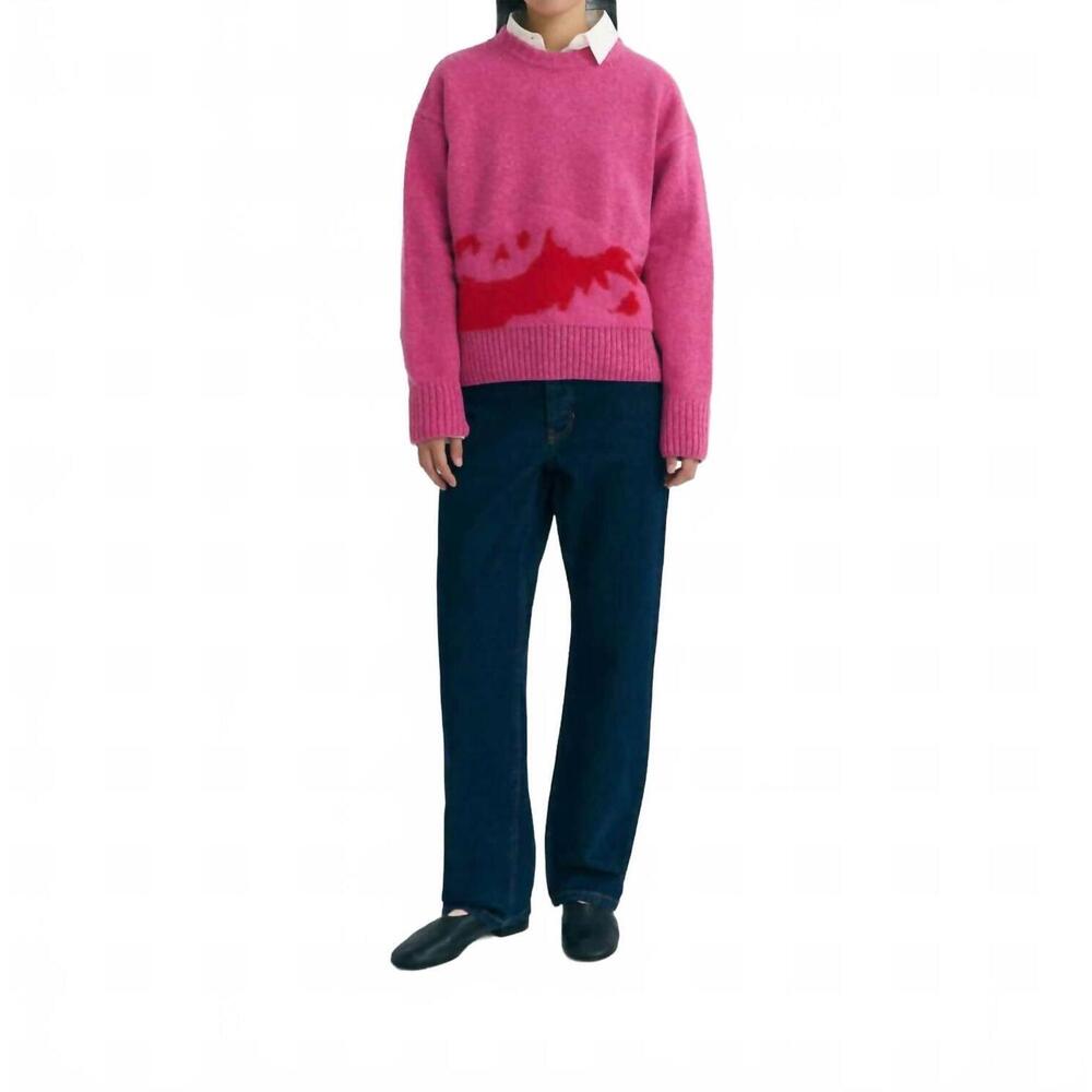 NEW THINKING MU textured petra wool sweater in pink